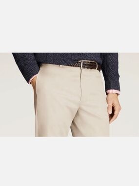 NWT Brooks Brothers Clark Advantage Chino Pants Tan Kahki Flat Front 40x30